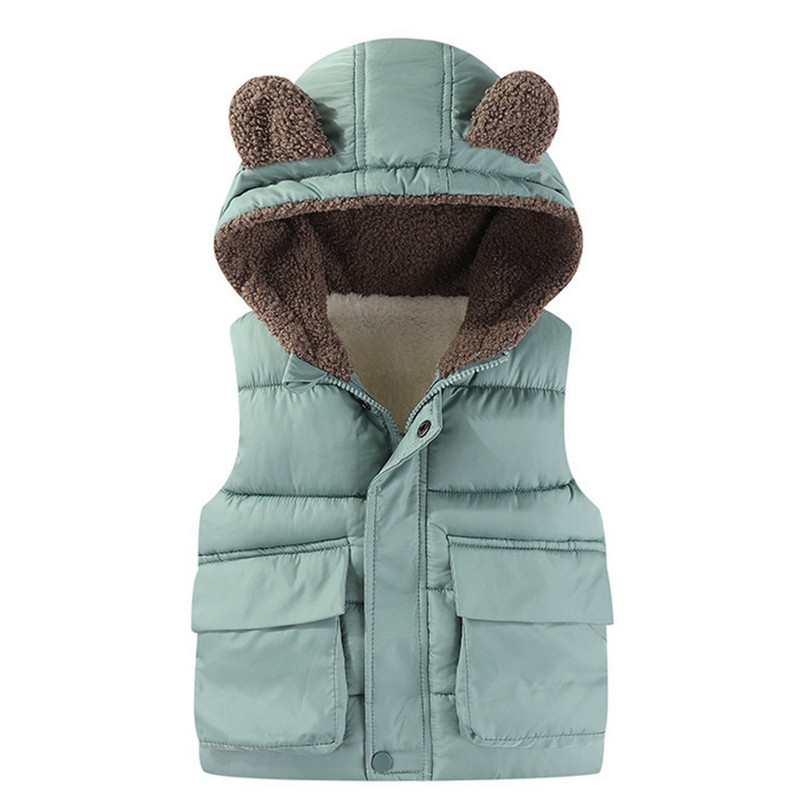 Jauns zīdaiņu apģērbs zēniem meitenēm masīvs veste mētelis ar kapuci no 1 līdz 6 gadiem bērniem rudens ziemas bērniem siltas jakas vestes Ziemassvētku kostīms