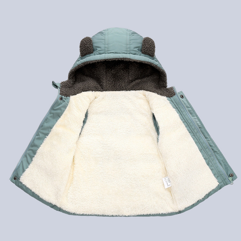 Jauns zīdaiņu apģērbs zēniem meitenēm masīvs veste mētelis ar kapuci no 1 līdz 6 gadiem bērniem rudens ziemas bērniem siltas jakas vestes Ziemassvētku kostīms