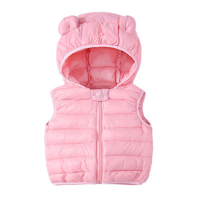 2023 m. rudens šiltų pūkinių liemenių kūdikių medvilninė liemenė vaikams viršutiniai drabužiai vaikiški drabužiai berniukų striukė su gobtuvu mažų mergaičių žieminiai drabužiai