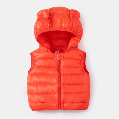 2023 m. rudens šiltų pūkinių liemenių kūdikių medvilninė liemenė vaikams viršutiniai drabužiai vaikiški drabužiai berniukų striukė su gobtuvu mažų mergaičių žieminiai drabužiai