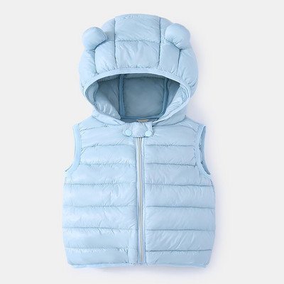 2023 m. rudens šiltų pūkinių liemenių kūdikių medvilninė liemenė vaikams viršutiniai drabužiai vaikiški drabužiai berniukų striukė su gobtuvu mažų mergaičių žieminiai drabužiai