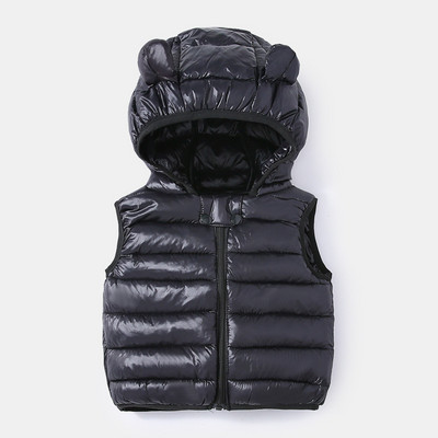 2023 m. rudens šiltų pūkinių liemenių kūdikių medvilninė liemenė vaikams viršutiniai drabužiai vaikiški drabužiai berniukų striukė su gobtuvu mažų mergaičių žieminiai drabužiai