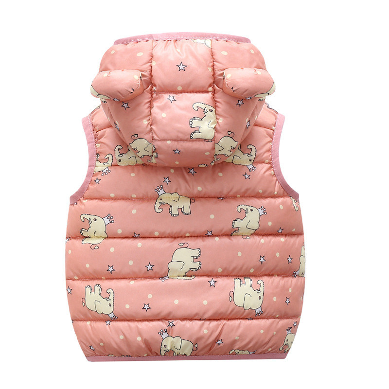 2023 m. rudens šiltų pūkinių liemenių kūdikių medvilninė liemenė vaikams viršutiniai drabužiai vaikiški drabužiai berniukų striukė su gobtuvu mažų mergaičių žieminiai drabužiai