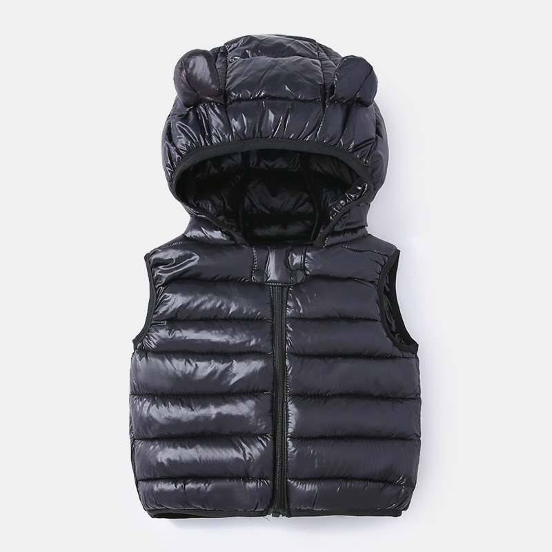 2023 m. rudens šiltų pūkinių liemenių kūdikių medvilninė liemenė vaikams viršutiniai drabužiai vaikiški drabužiai berniukų striukė su gobtuvu mažų mergaičių žieminiai drabužiai