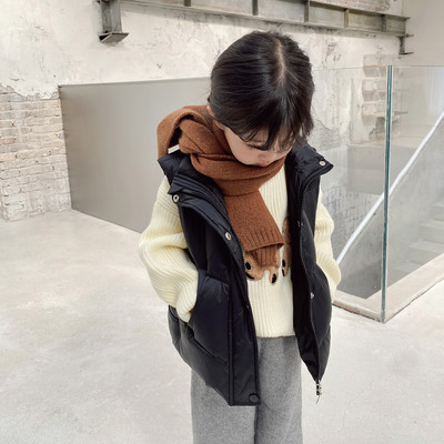 Stil coreean Toamnă Iarnă Bebeluși Băieți Fete Paltoane Alb Negru cu un singur piept Veste cu fermoar Veste cu buzunare