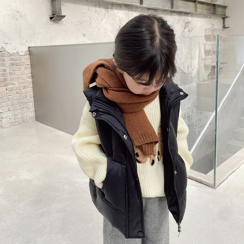 Stil coreean Toamnă Iarnă Bebeluși Băieți Fete Paltoane Alb Negru cu un singur piept Veste cu fermoar Veste cu buzunare