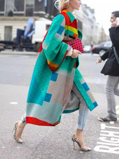 Trenci pentru femei 2023, ocazional cu rever, primăvară, toamnă, imprimeu la modă, haină lungă elegantă, jachetă pentru femei, pardesiu pentru femei