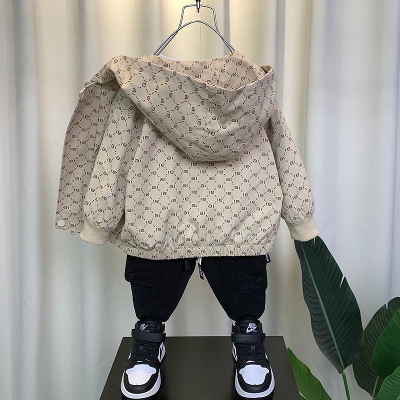 Madinga kūdikių mergaičių berniukui su gobtuvu raidinė striukė mažiems vaikams, nuo vėjo apsauganti paltai pavasario rudens paaugliams medvilniniai paltai 2–10 m.