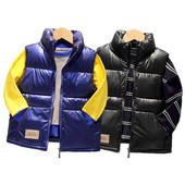 Topli prsluci za dječake 4-12 godina Jakne Proljetni dječji prsluk s visokim ovratnikom Tinejdžerska odjeća Kaputi Prsluci Modni prsluci za dječake Gornja odjeća