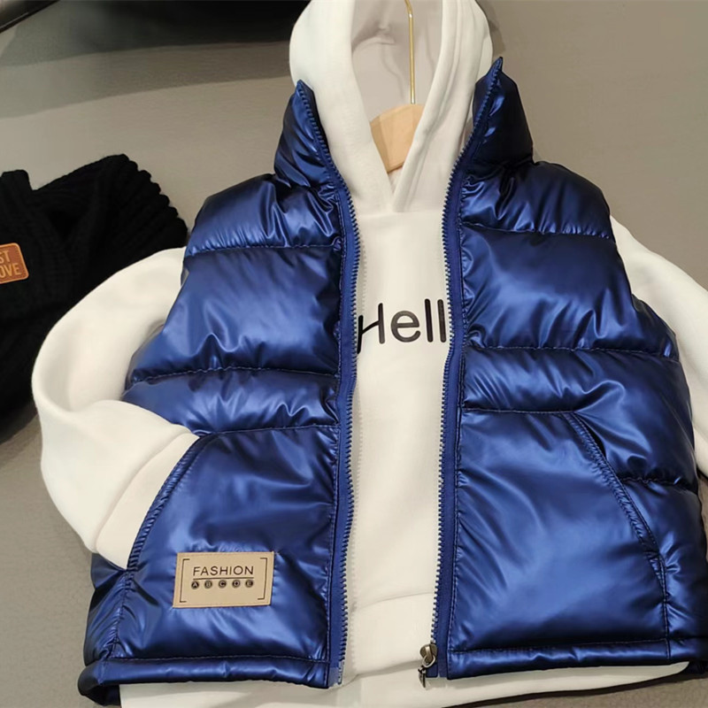 Topli prsluci za dječake 4-12 godina Jakne Proljetni dječji prsluk s visokim ovratnikom Tinejdžerska odjeća Kaputi Prsluci Modni prsluci za dječake Gornja odjeća