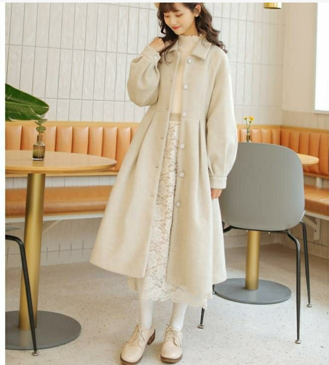 2023 Vintage vuneni kaputi Ženske jesen zima Novi elegantni plisirani dugi kaput Ženske slatke jakne s lanternastim rukavima