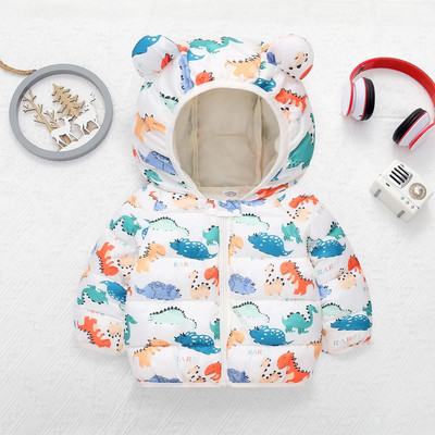 Iarna 2023 Jachetă nouă pentru băieți Căptușeală în stil de îmbinare Plus catifea îngroșată Păstrați căldura în jos Bumbac îmbrăcăminte exterioară cu glugă pentru 2-5 ani