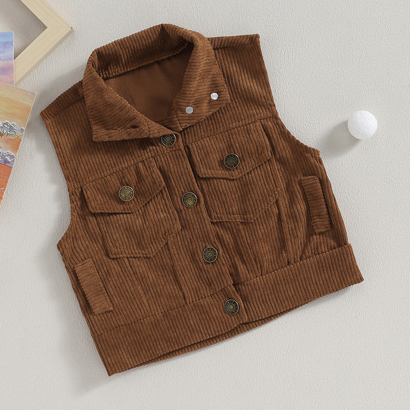 Citgeett Toamnă Copii Băieți Vestă din catifea Iarnă Guler cu nas cu revere Fără mâneci Îmbrăcăminte vestă Vestă Haine de toamnă