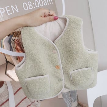 Γιλέκα Baby Cotton Clip Φθινόπωρο Χειμώνας Νέο Ζεστό Αγόρι Κοριτσίστικο Υπέροχο παλτό Καμισόλα Στρογγυλό γιακά με Κουμπί Εξωτερικά Ενδύματα