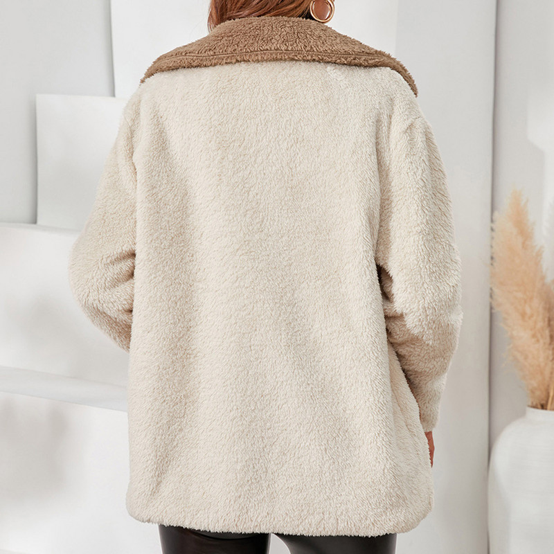 Jachete de iarnă pentru femei Haine de iarnă marimi mari Jachete de femei ocazional de iarnă haină de pluș cu revere din lână de miel