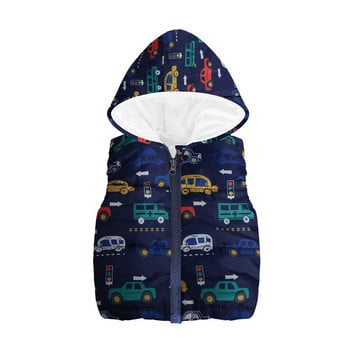 Αυτοκίνητα Fleece Baby Boys Γιλέκα Παιδικό Γιλέκο Ρούχα Παιδικά Αμάνικο Μπουφάν Boy Tank Top Hoodies Στολή Πανωφόρι δεινοσαύρων