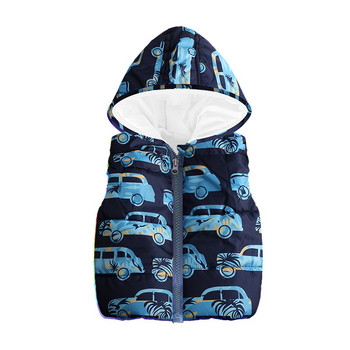 Αυτοκίνητα Fleece Baby Boys Γιλέκα Παιδικό Γιλέκο Ρούχα Παιδικά Αμάνικο Μπουφάν Boy Tank Top Hoodies Στολή Πανωφόρι δεινοσαύρων