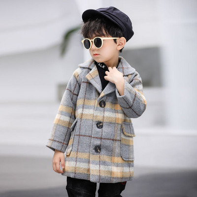 2021. Jesen Zima Vuneni dugi kaput za dječake Modni elegantni dječji gornji kaputi Pamučno podstavljeni zadebljani Topla dječja odjeća Odjeća