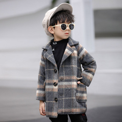 2021. Jesen Zima Vuneni dugi kaput za dječake Modni elegantni dječji gornji kaputi Pamučno podstavljeni zadebljani Topla dječja odjeća Odjeća