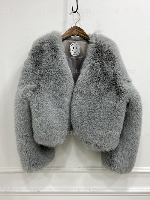 Jachetă groasă de blană artificială, toamnă iarnă, pentru femei, șic, cu mânecă lungă, cu mânecă lungă, păroasă, haină de blană de pluș, îmbrăcăminte