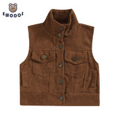 EWODOS Bebeluși băieți ocazional vestă din velur jachete iarna toamnă modă guler cu nas cu revere fără mâneci Veste pentru nou-născut