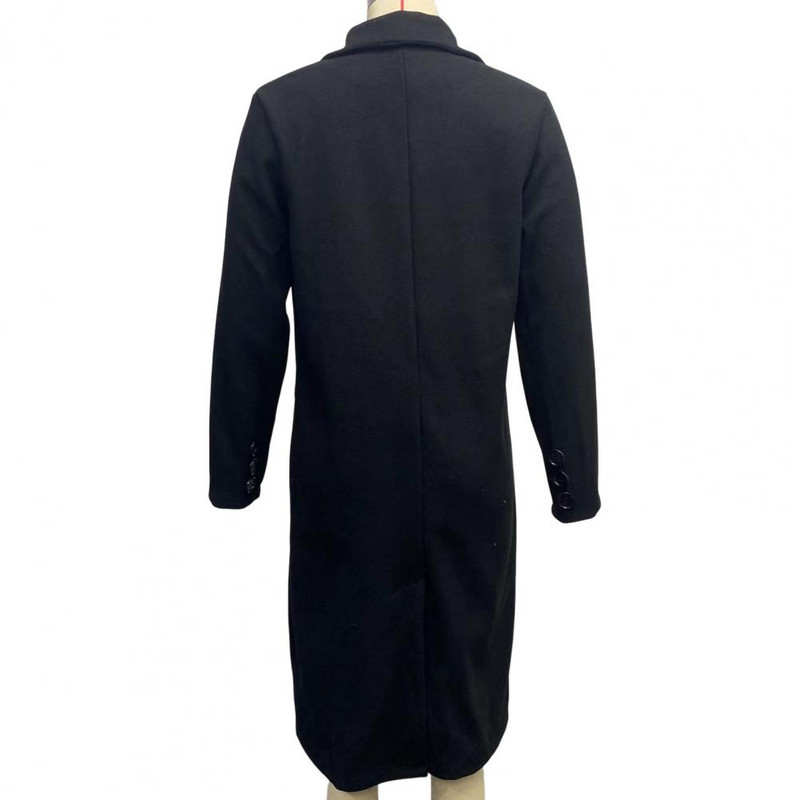 Ženski dugi kaput uskog kroja periva haljina s otvorenim ovratnikom i džepovima Vuneni kaput Gornja odjeća Ženska duga jakna za rad