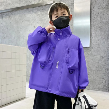 Μεγάλο μέγεθος Ανοιξιάτικο Φθινόπωρο Εφηβικό Παλτό για Αγόρια Casual Outdoor Φούτερ για Παιδιά 4-12 ετών Όμορφα Παιδικά Αντιανεμικά Μπουφάν