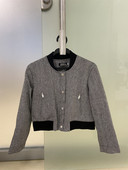 23 Jesen/zima Novi ženski modni i zgodni pamučni kratki kaput s malim stojećim ovratnikom i kopčom od sive niti