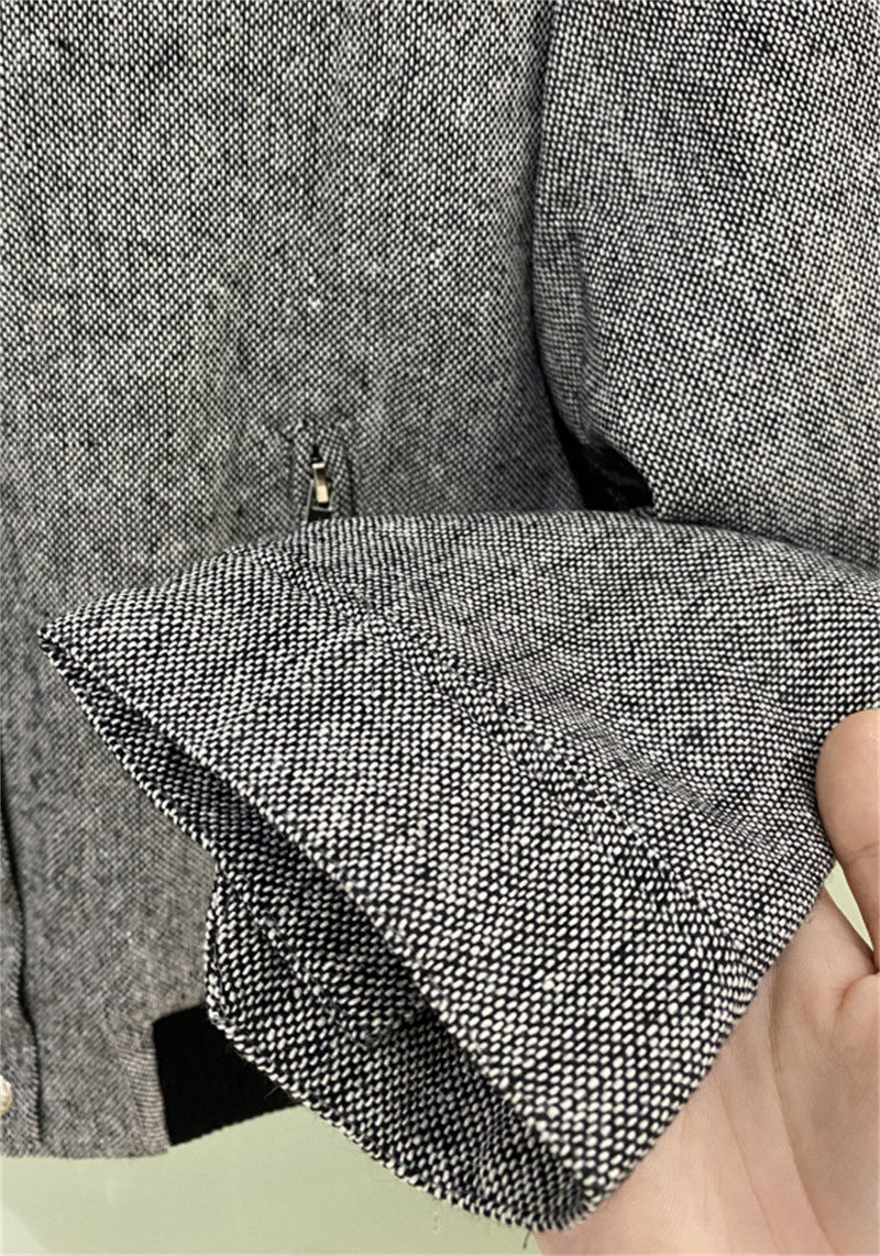 23 Jesen/zima Novi ženski modni i zgodni pamučni kratki kaput s malim stojećim ovratnikom i kopčom od sive niti