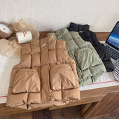 Vestă Îmbrăcăminte Copii Toamnă Iarnă Coreeană Îngroșare Bumbac Noi Băieți Fete Buzunar cu butoane Căldură Casual Confortabil