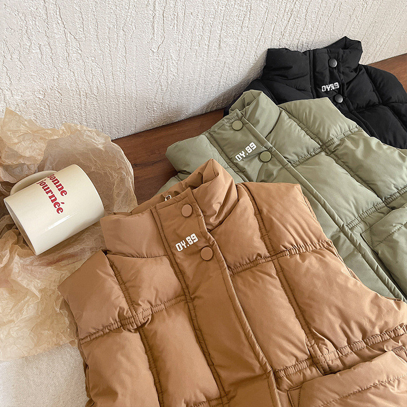 Vestă Îmbrăcăminte Copii Toamnă Iarnă Coreeană Îngroșare Bumbac Noi Băieți Fete Buzunar cu butoane Căldură Casual Confortabil