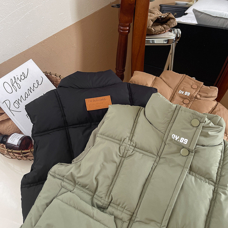 Vestă Îmbrăcăminte Copii Toamnă Iarnă Coreeană Îngroșare Bumbac Noi Băieți Fete Buzunar cu butoane Căldură Casual Confortabil