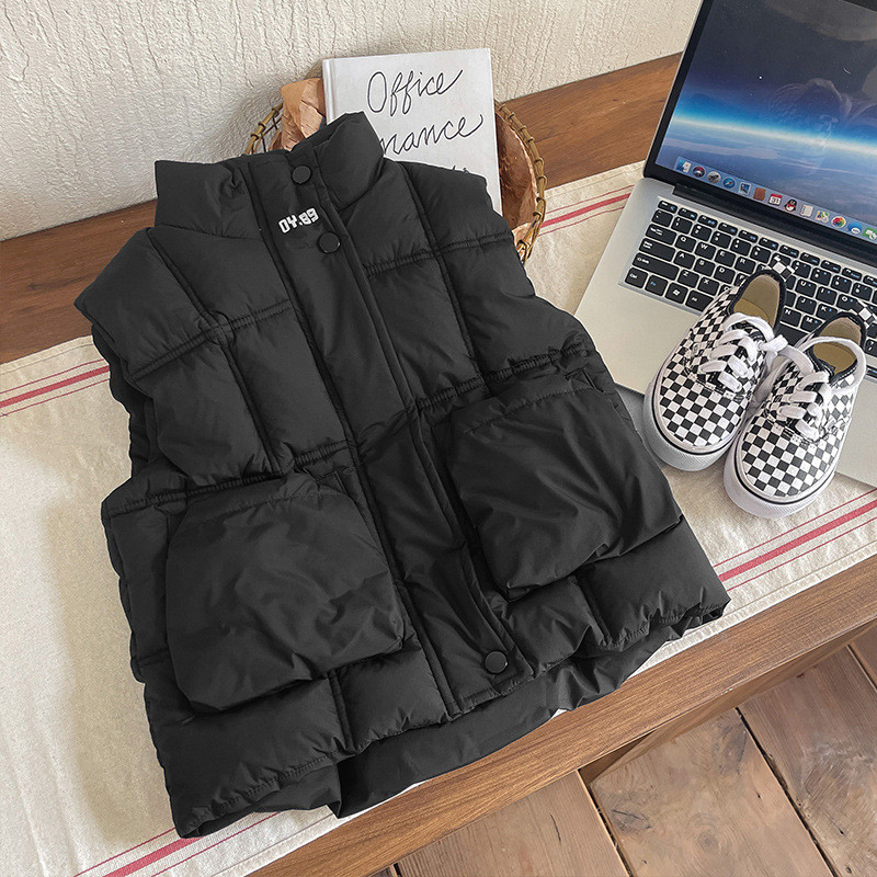 Vestă Îmbrăcăminte Copii Toamnă Iarnă Coreeană Îngroșare Bumbac Noi Băieți Fete Buzunar cu butoane Căldură Casual Confortabil