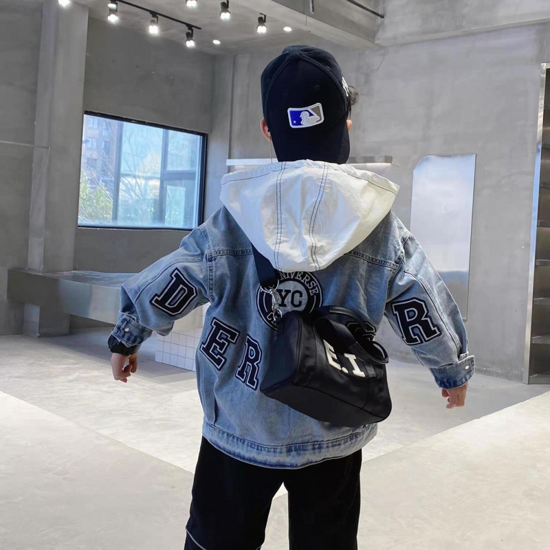 Jachete de blugi pentru băieți, de primăvară, toamnă, 2023, pentru copii, cu glugă, haine de exterior