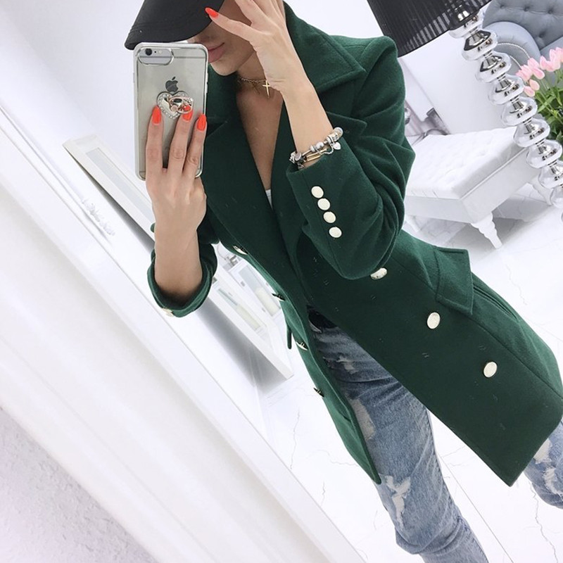 Napredni modni vuneni platneni kaput 2021., Jesen Zima, jednobojno odijelo, jednobojni kaput s ovratnikom, uski kaput dugih rukava Y2K