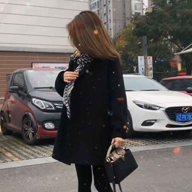 Jesen Zima Topli kaput od umjetne vune Ženska modna korejska ležerna jednobojna vanjska odjeća Elegantni kaput s dvostrukim kopčanjem za sve vrste