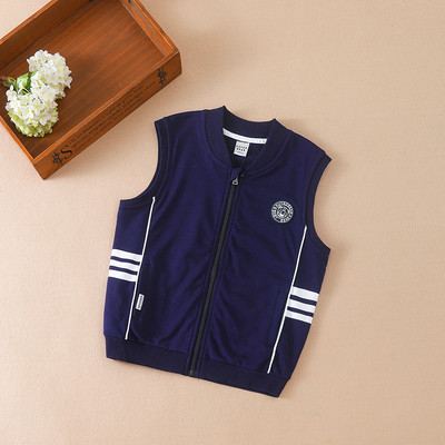 Vestă pentru copii Băieți, primăvară și toamnă, vestă din bumbac, respirabilă, cu fermoar, maiu, vestă pentru copii