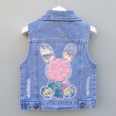 Vestă de blugi pentru copii, băieți, jachetă de jeans fără mâneci, primăvară, toamnă, pentru copii, vestă de blugi, ocazională, haină subțire din bumbac solid pentru fete