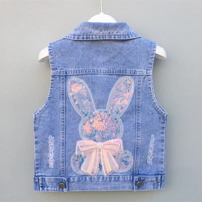 Vestă de blugi pentru copii, băieți, jachetă de jeans fără mâneci, primăvară, toamnă, pentru copii, vestă de blugi, ocazională, haină subțire din bumbac solid pentru fete