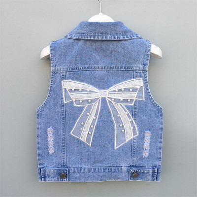 Vestă de blugi pentru copii, băieți, jachetă de jeans fără mâneci, primăvară, toamnă, pentru copii, vestă de blugi, ocazională, haină subțire din bumbac solid pentru fete