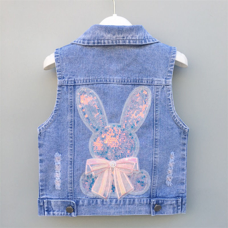 Vestă de blugi pentru copii, băieți, jachetă de jeans fără mâneci, primăvară, toamnă, pentru copii, vestă de blugi, ocazională, haină subțire din bumbac solid pentru fete