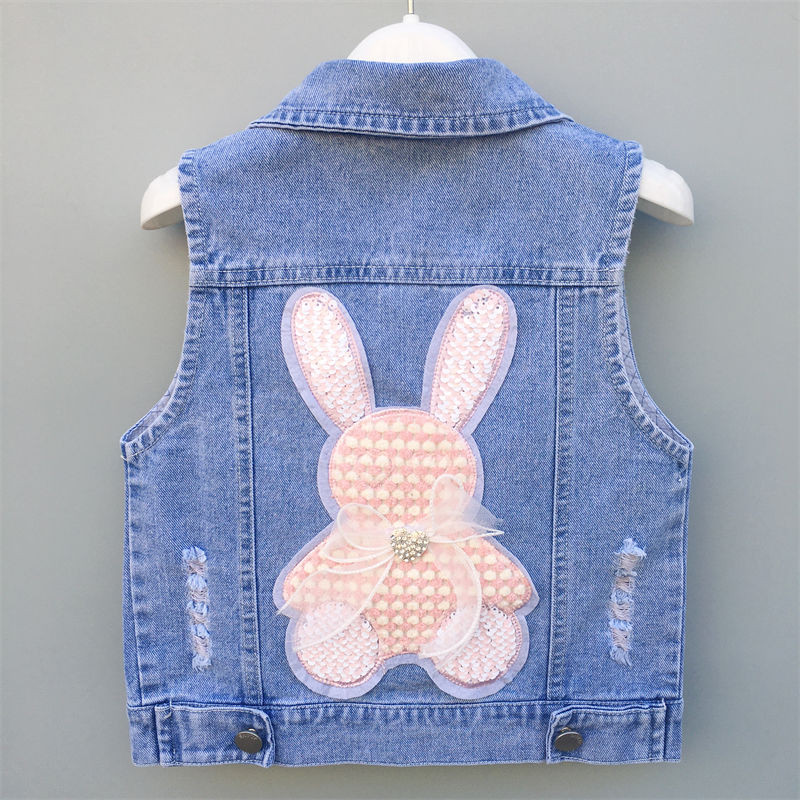 Vestă de blugi pentru copii, băieți, jachetă de jeans fără mâneci, primăvară, toamnă, pentru copii, vestă de blugi, ocazională, haină subțire din bumbac solid pentru fete