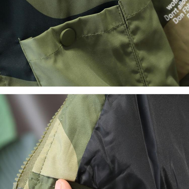 2023. gada jauns bērnu apģērbs zēnu jakas ar kapuci ar garām piedurknēm pavasara rudens modes ikdienišķa stila maskēšanās topi ar rāvējslēdzēju