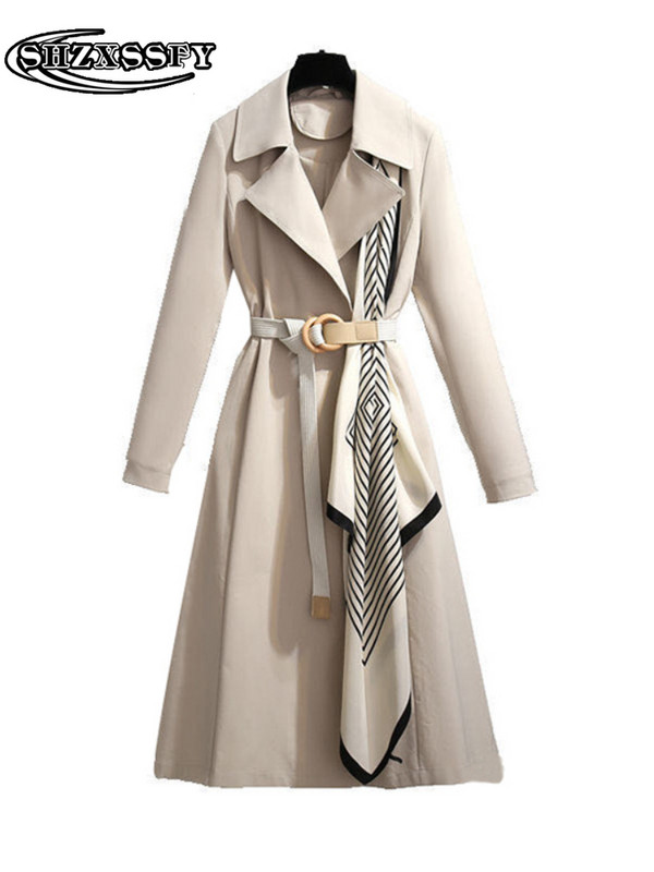 Ženske modne vjetrovke Novi široki ženski dugi trenč kaput Ležerni remen i tanki temperament Ženska odjeća jesen 2021.