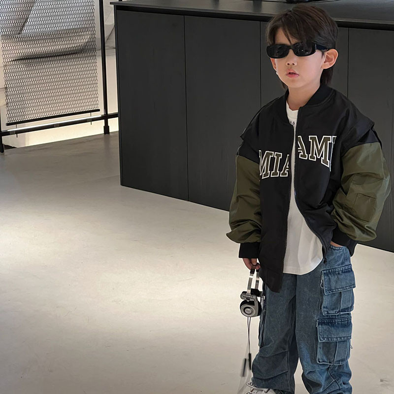 Nova jesen 2023. Dječja modna bejzbol kaput za slobodno vrijeme Dječačka pismo jakna Kaput Trend gornja odjeća 4-76