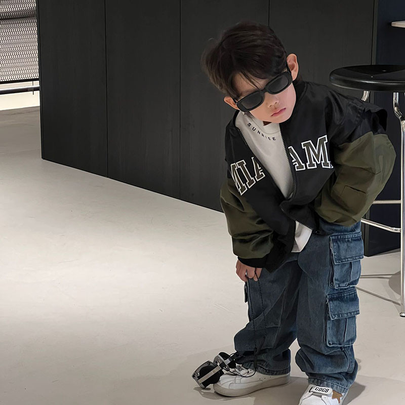 Nova jesen 2023. Dječja modna bejzbol kaput za slobodno vrijeme Dječačka pismo jakna Kaput Trend gornja odjeća 4-76