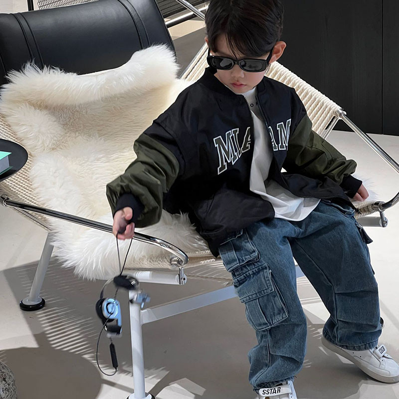 Nova jesen 2023. Dječja modna bejzbol kaput za slobodno vrijeme Dječačka pismo jakna Kaput Trend gornja odjeća 4-76