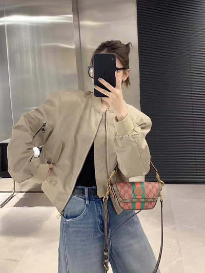 Proljetna jakna Ženska harajuku kratka jakna s šavovima na džepovima Ženska jednobojna bejzbolska jakna s okusom stranog zraka Harbour Odjeća