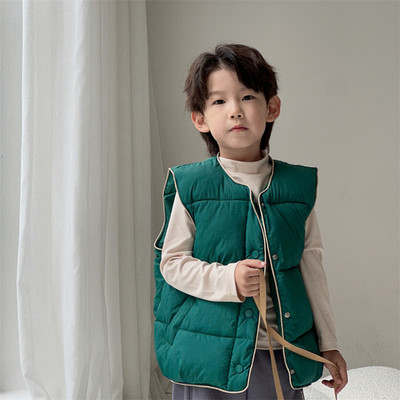 Toamnă iarnă băieți fete veste calde pentru copii modă simplă versatilă pentru copii vestă din bumbac vestă vestă în aer liber rezistentă la vânt pentru copii