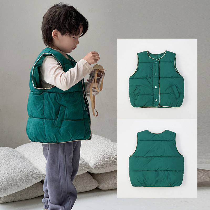 Toamnă iarnă băieți fete veste calde pentru copii modă simplă versatilă pentru copii vestă din bumbac vestă vestă în aer liber rezistentă la vânt pentru copii